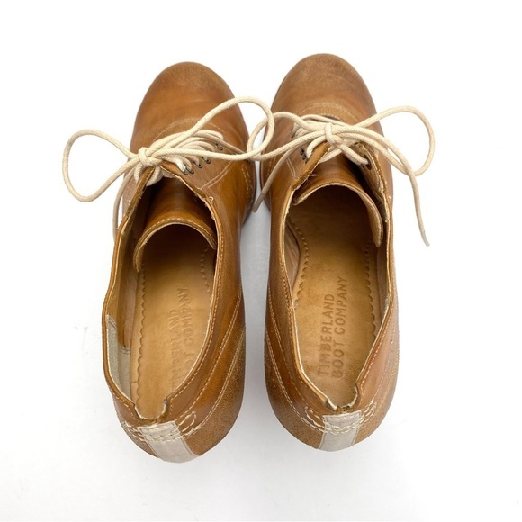 TIMBERLAND Boot Company Marge Leather Lace Up Heeled Oxford Bootie National tan - Picture 9 of 13